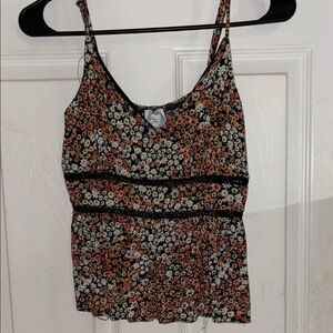 Blue Rain Brown and Black Fitted Camisole